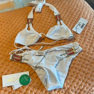 NWT! Beach Bunny Swimwear White Bikini set
